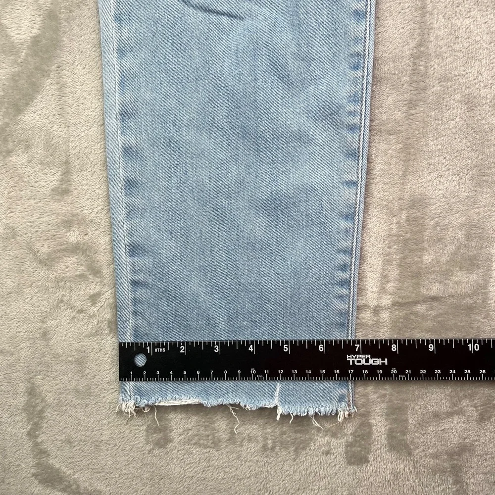 Paige Jeans Womens 31 Blue Hoxton Slim Crop Light‎ Wash High Rise Frayed Denim - Picture 8 of 16